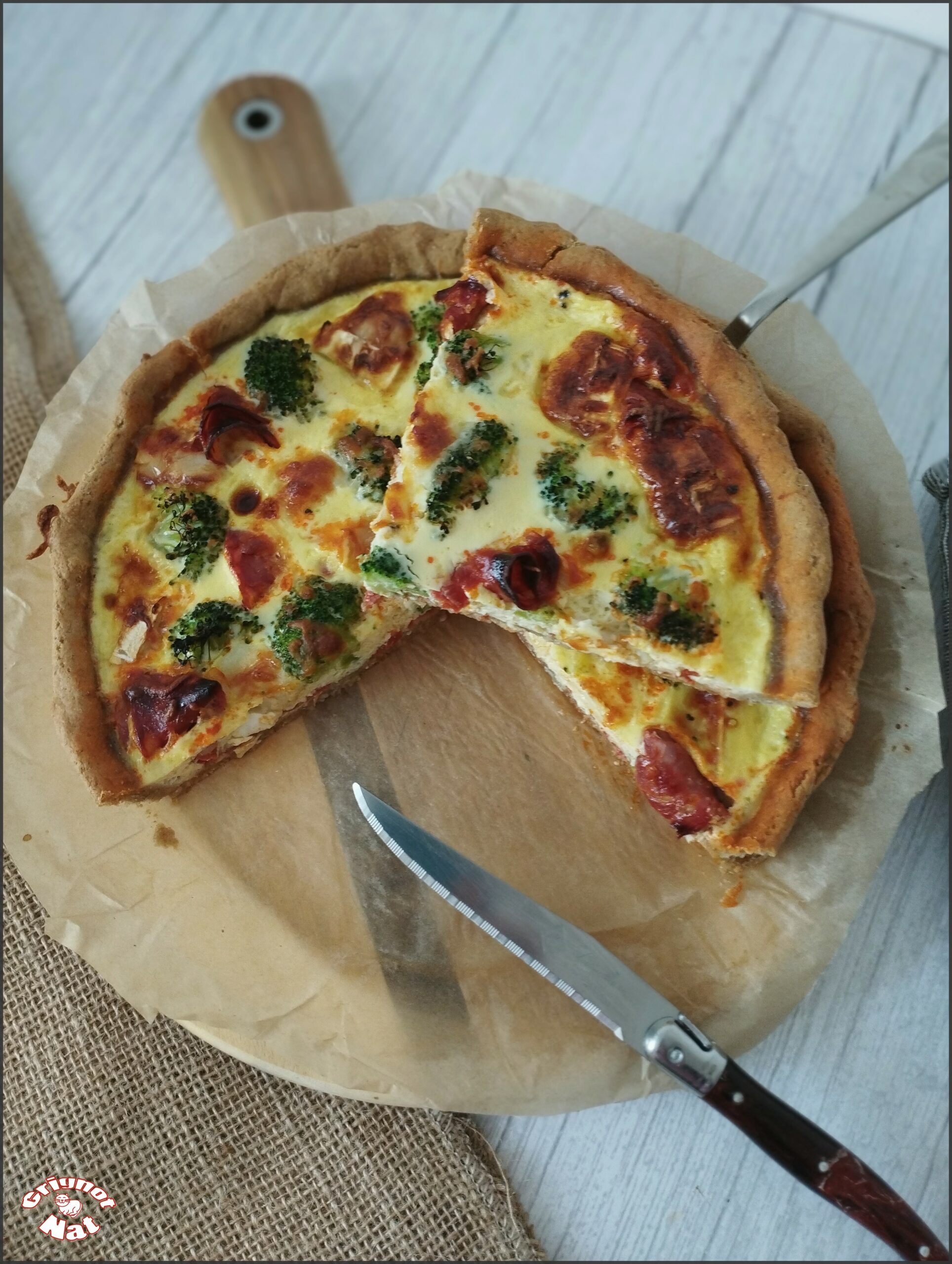 quiche brocoli chorizo et chèvre IG Bas Grignot Nat