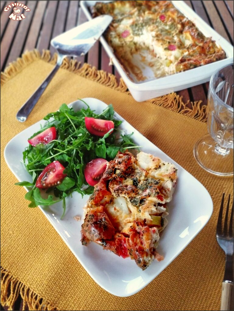 clafoutis courgette tomates et mozzarella