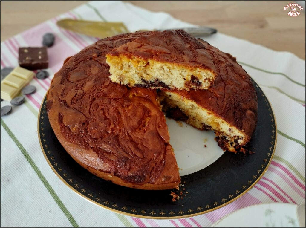 gâteau au yaourt et amandes aux trois chocolats 3