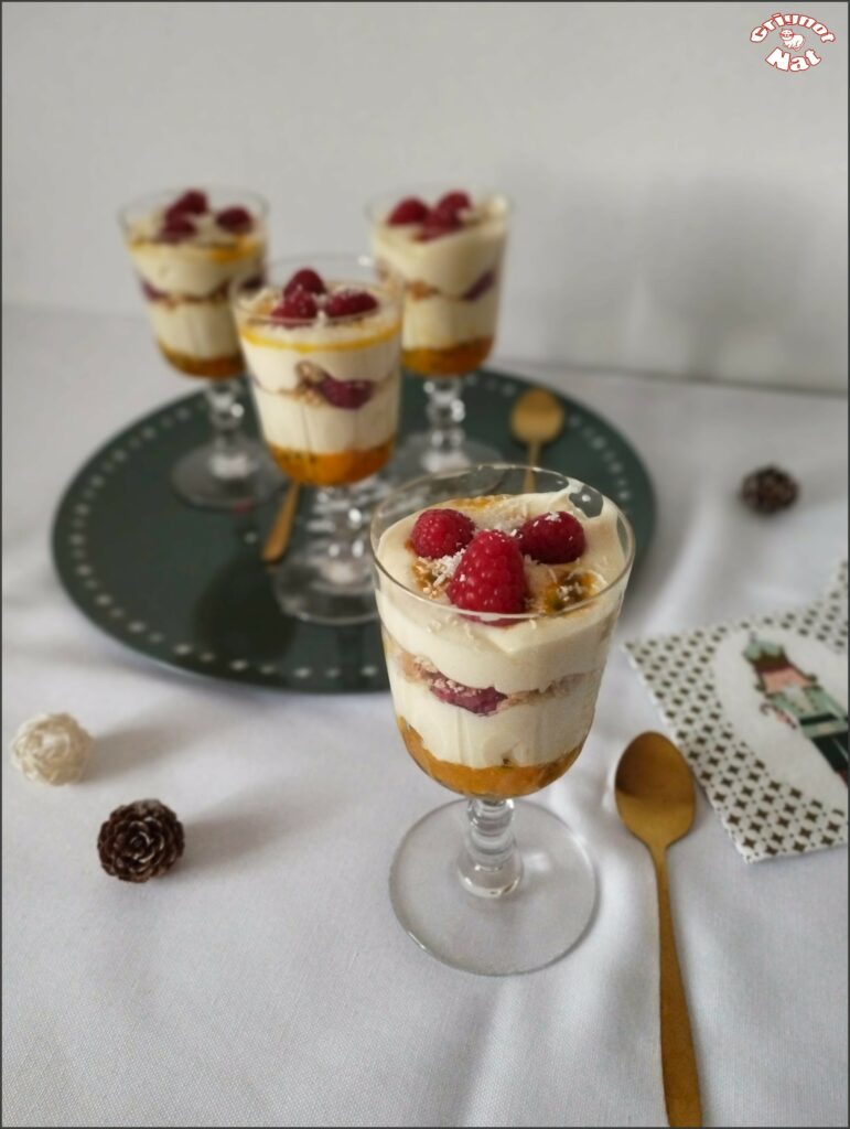 tiramisu aux framboises et fruits de la passion